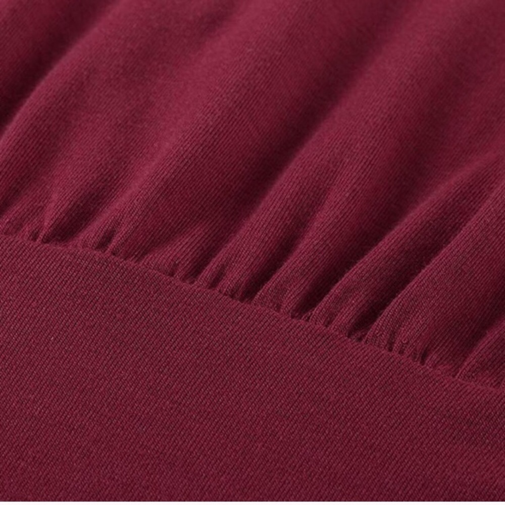 Wine red Long Sleeve Mini Dress - Picture 4 of 5